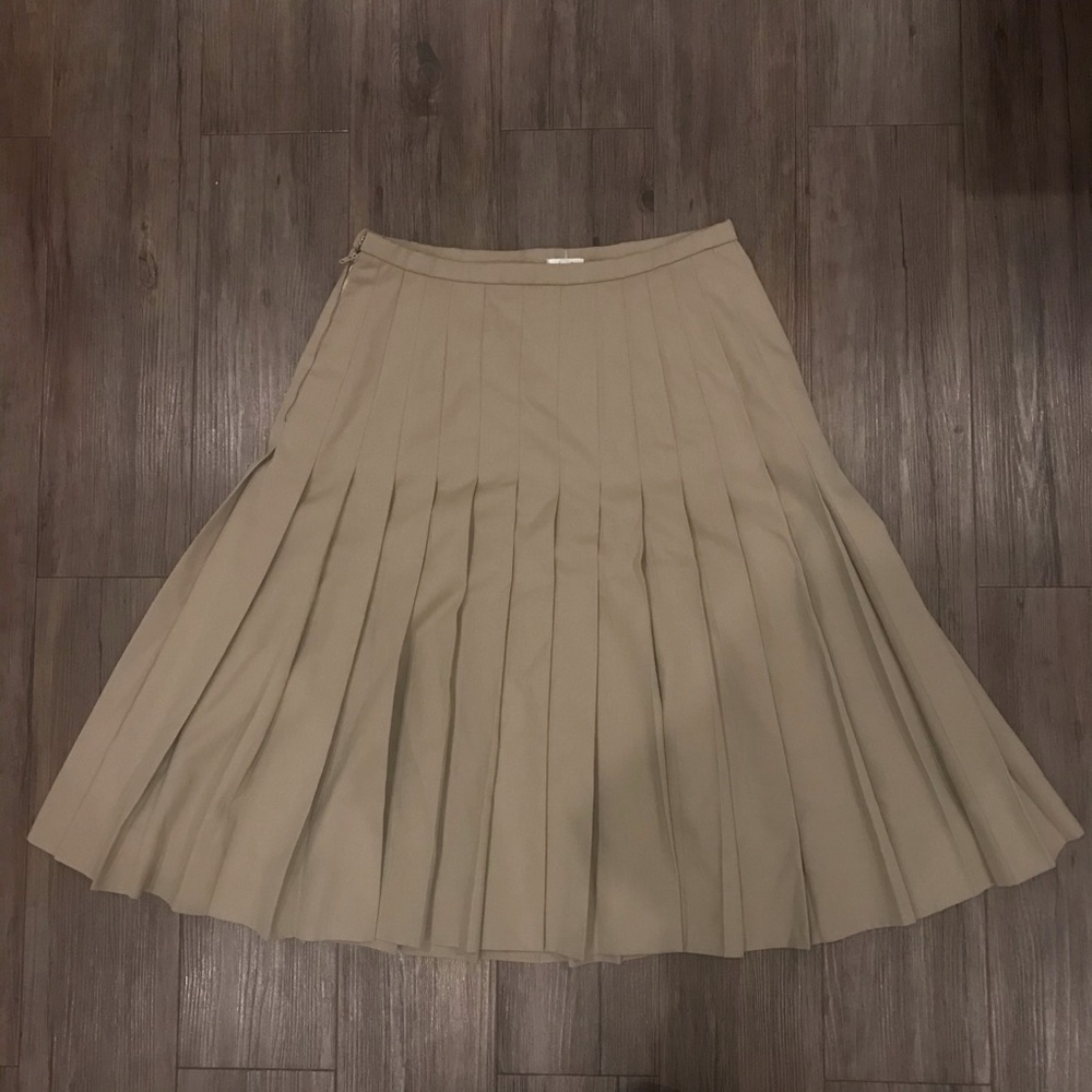 Vintage Givenchy Pleated Khaki Skirt